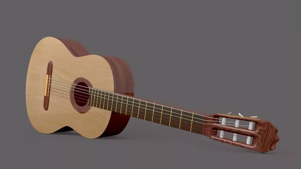 Guitar - Guitarra flamenca 3D model_0