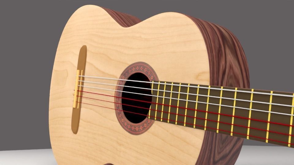 Guitar - Guitarra flamenca 3D model_1