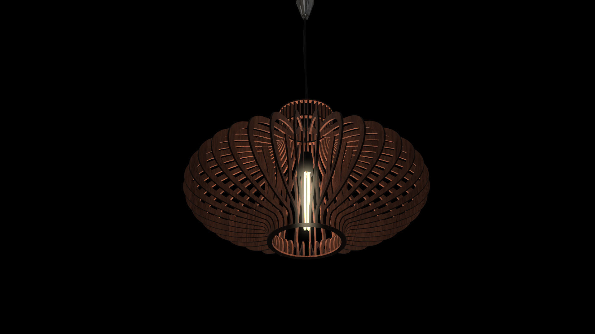 Wood Pendant Lamp 3D model_4
