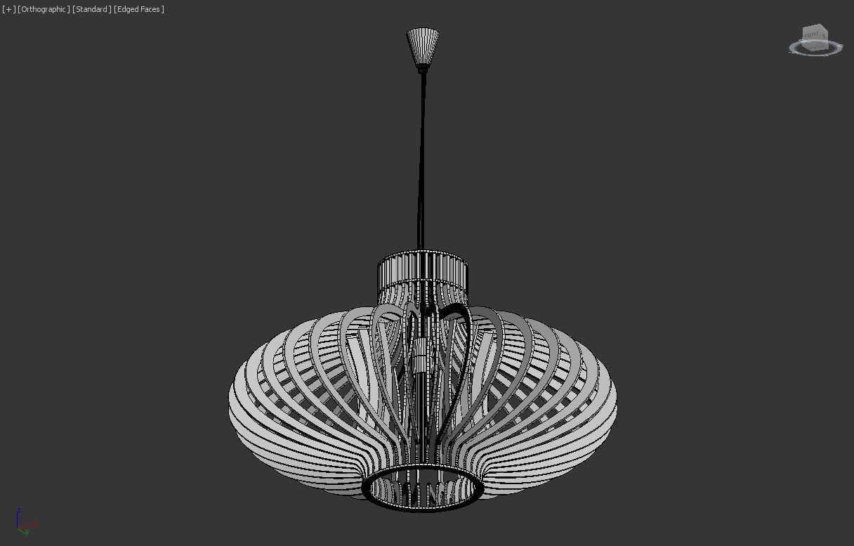Wood Pendant Lamp 3D model_6