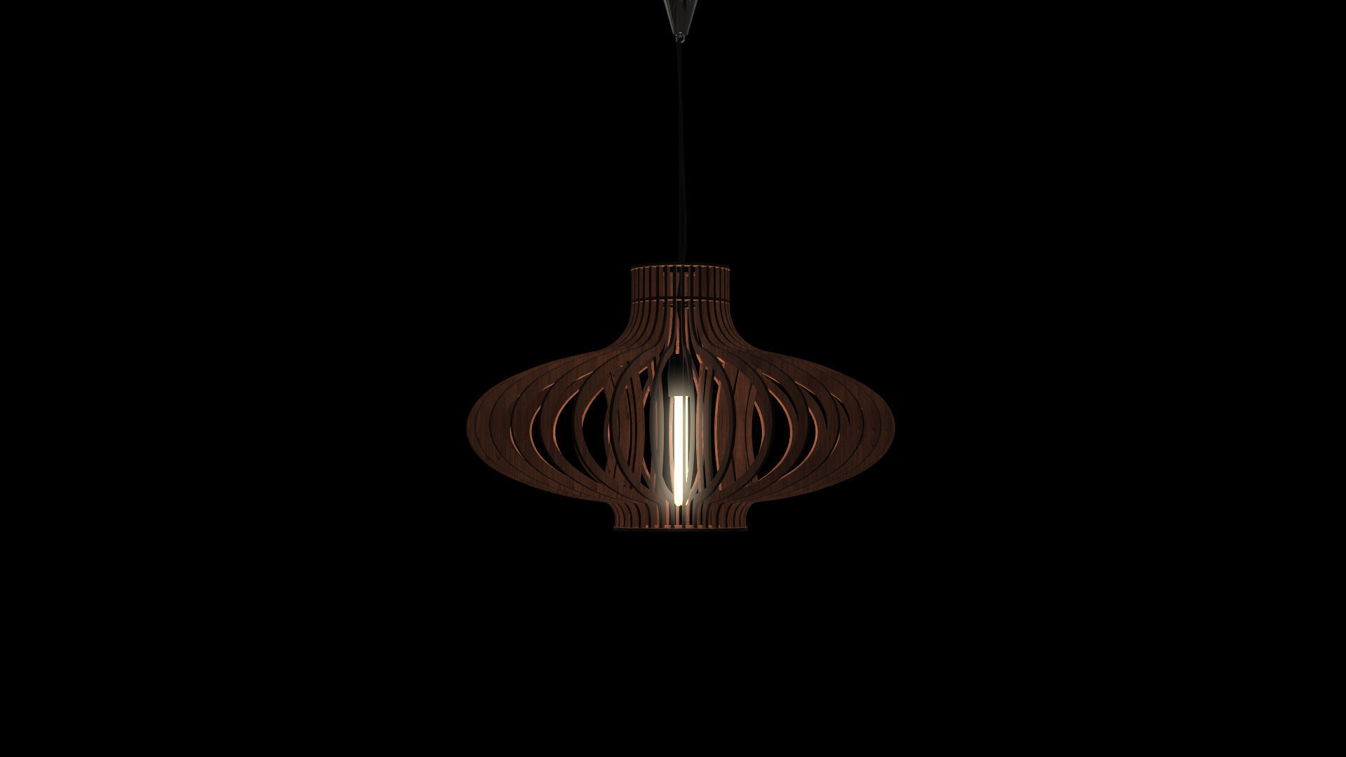 Wood Pendant Lamp 3D model_3