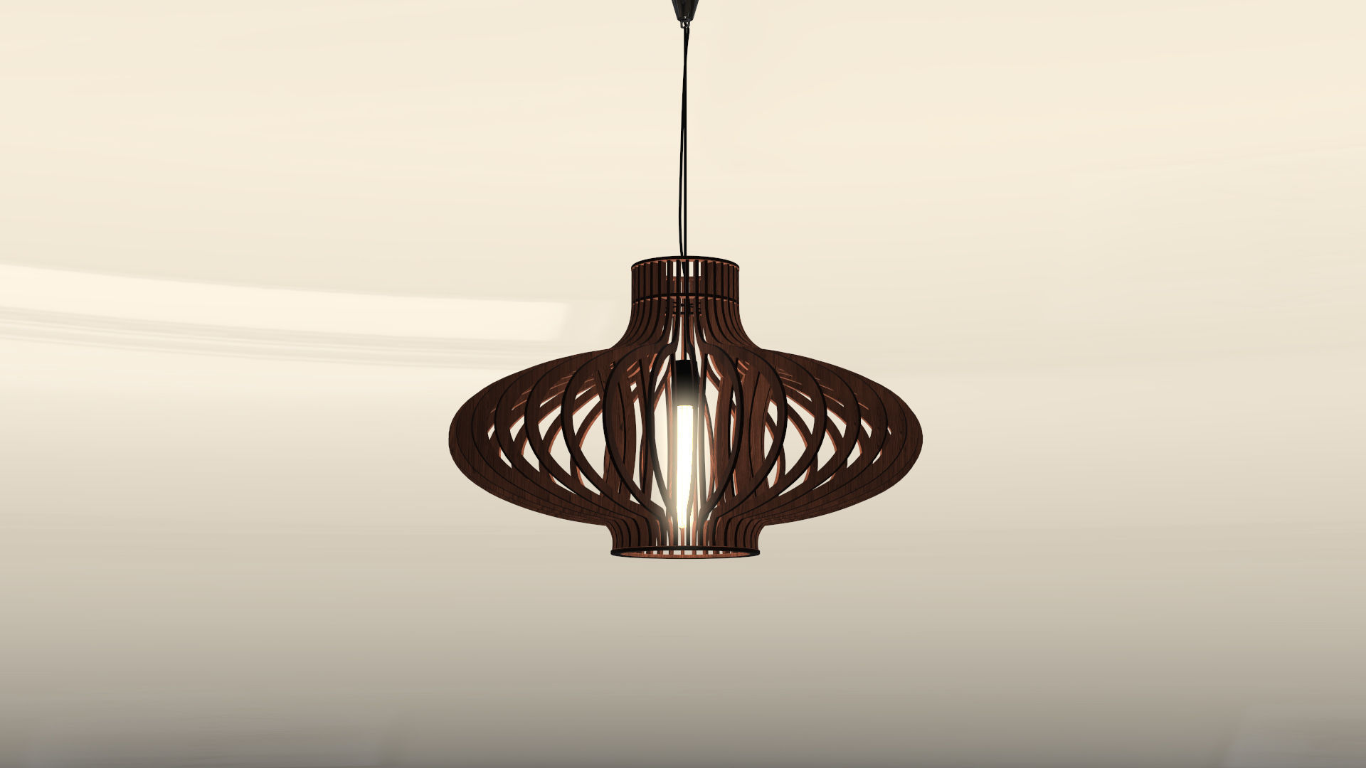 Wood Pendant Lamp 3D model_1