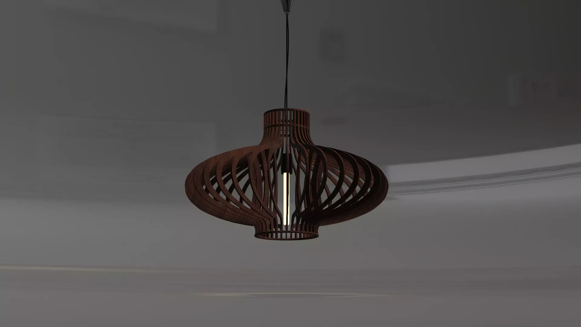 Wood Pendant Lamp 3D model_0