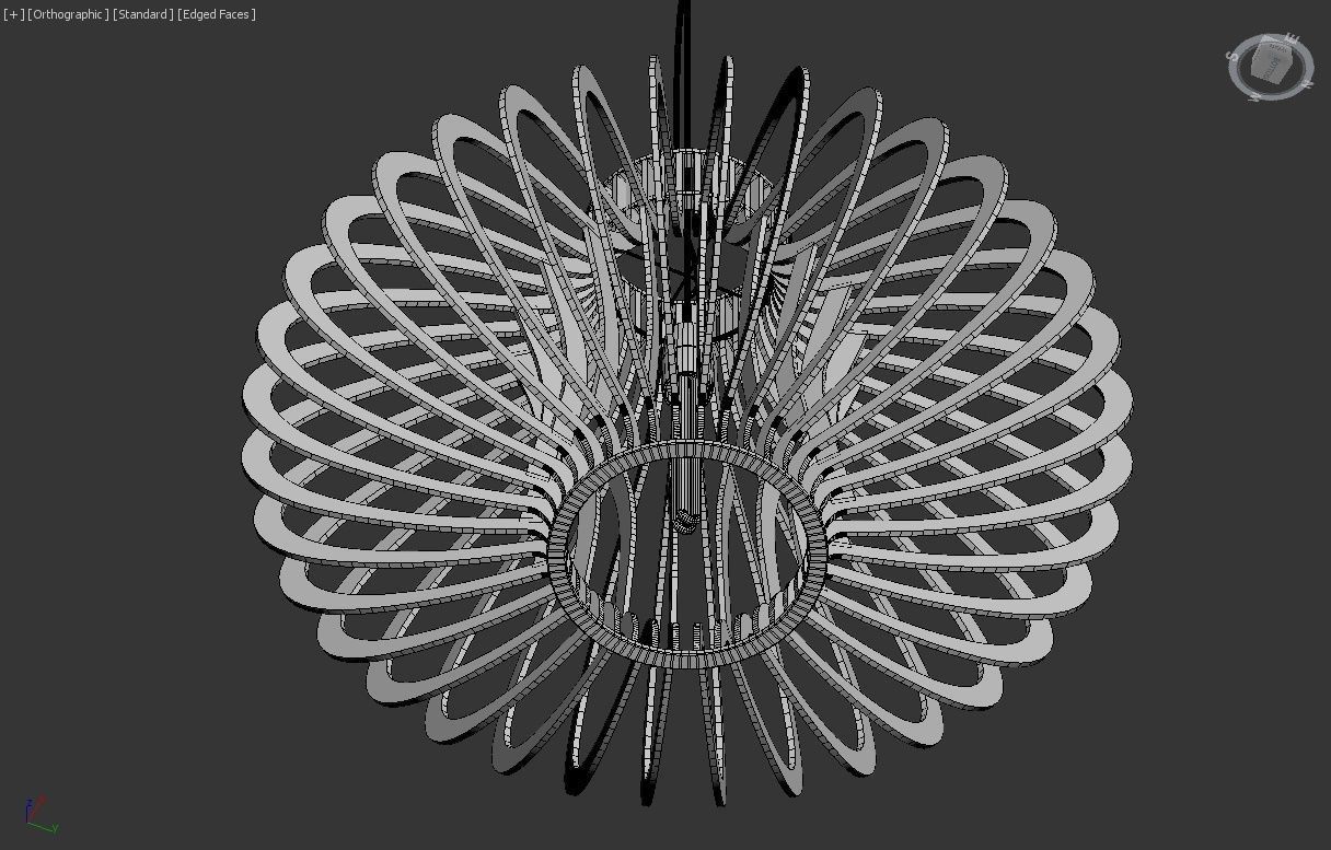 Wood Pendant Lamp 3D model_8