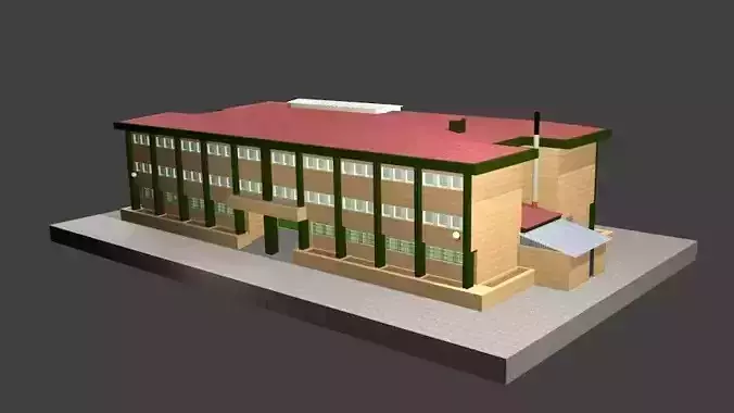 School - Edificio escolar building with roof