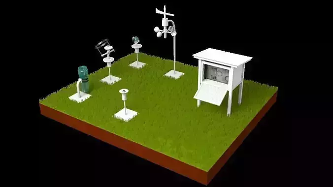 Weather Station - Estacion meteorologica 3D model Weather Station - Estacion meteorologica 3D model