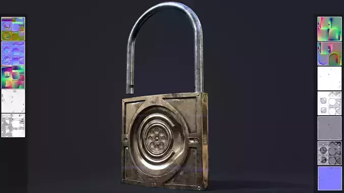 game ready lock metal plate with circular design