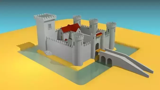 Medieval castle - Castillo medieval Low-poly 3D model