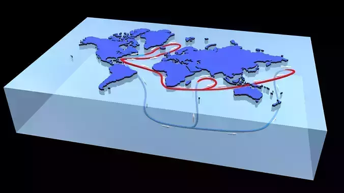 Ocean currents - Corrientes oceanicas 3D model