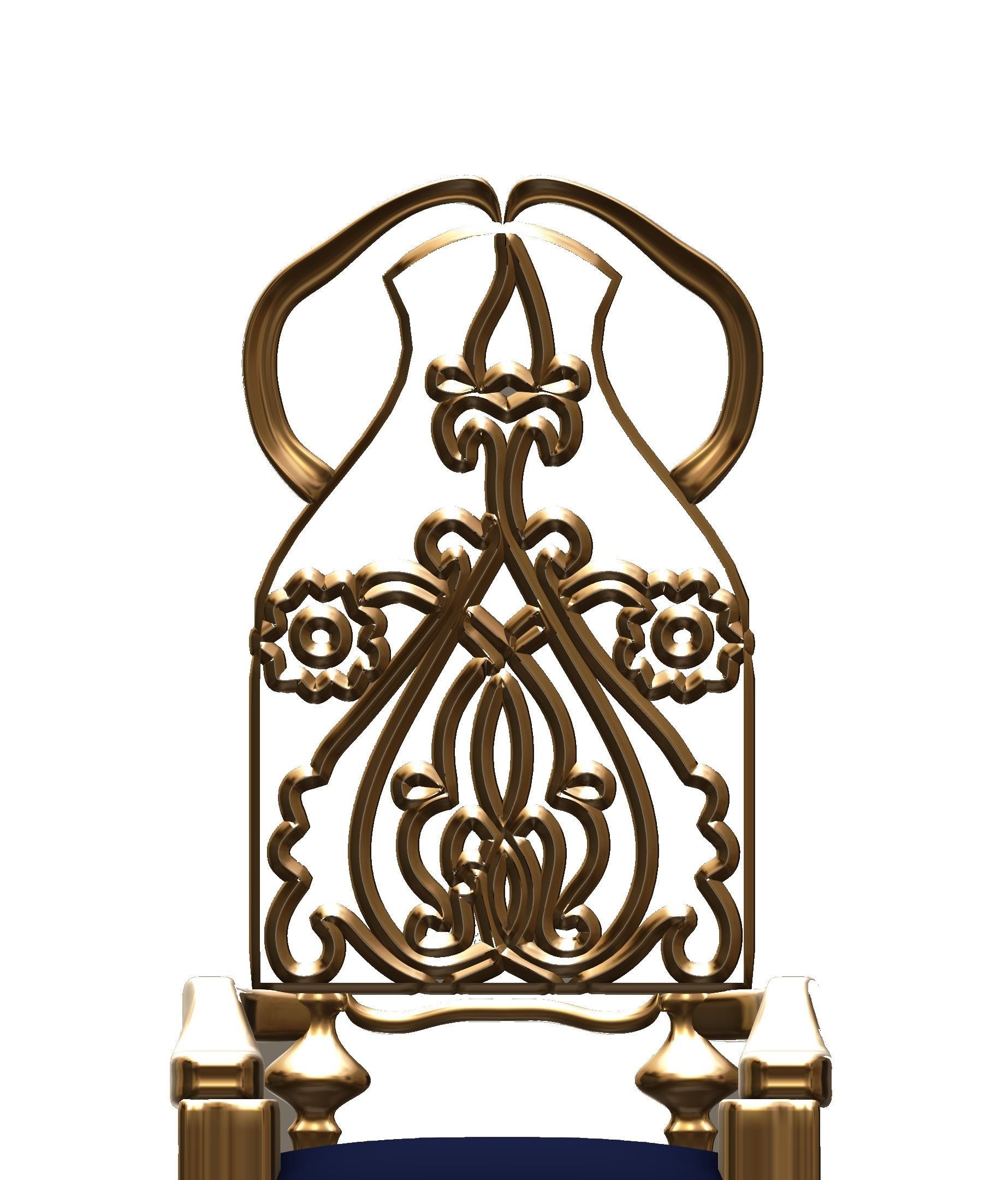 chair ornate gold throne 3D model_6