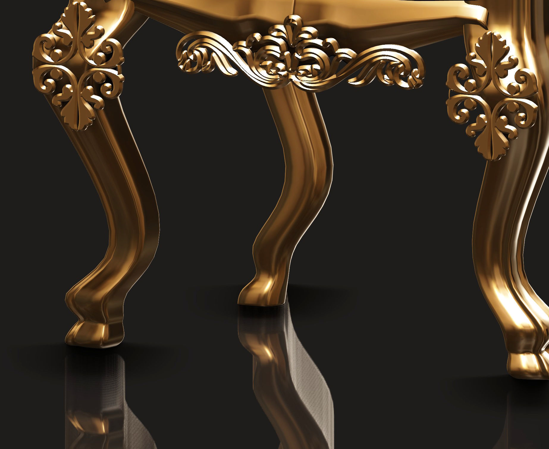 chair ornate gold throne 3D model_3