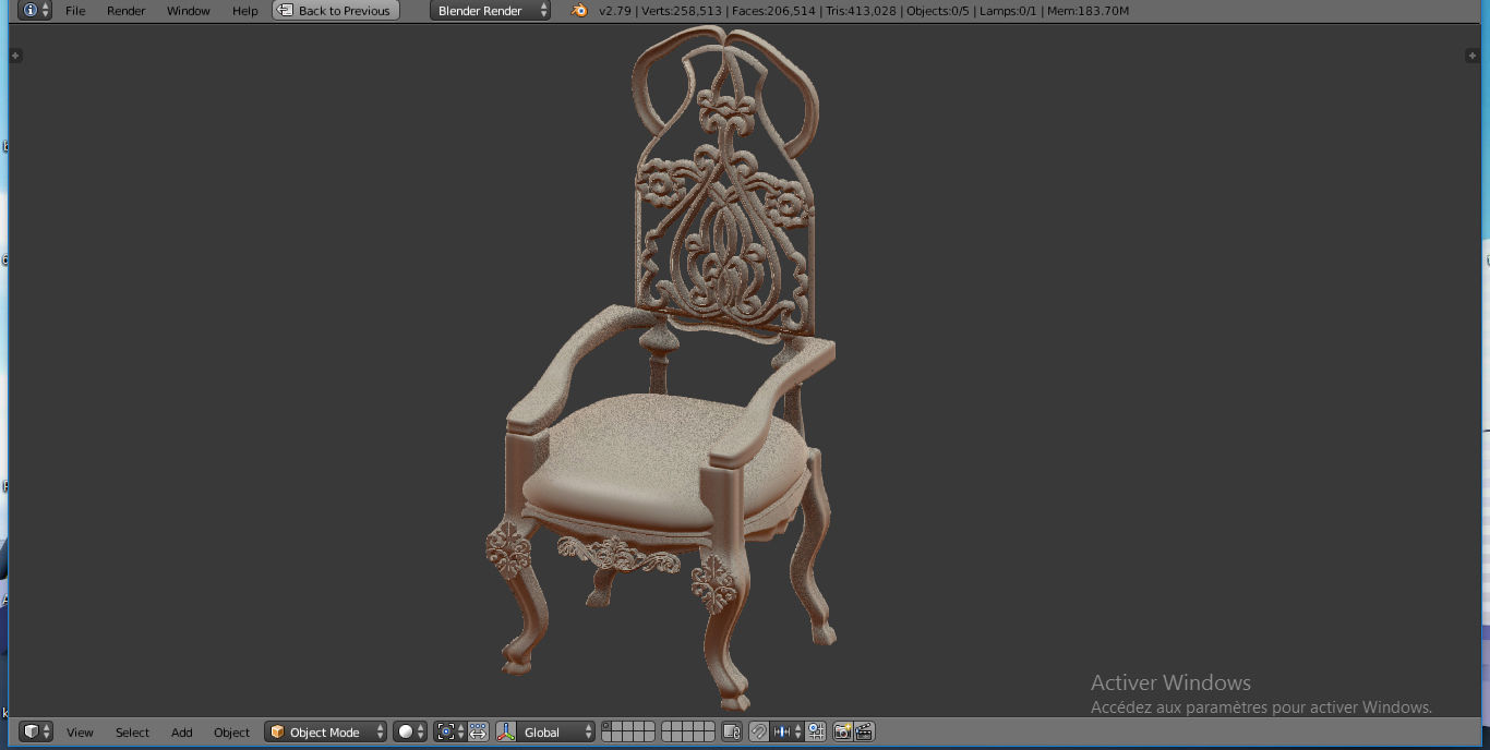 chair ornate gold throne 3D model_7