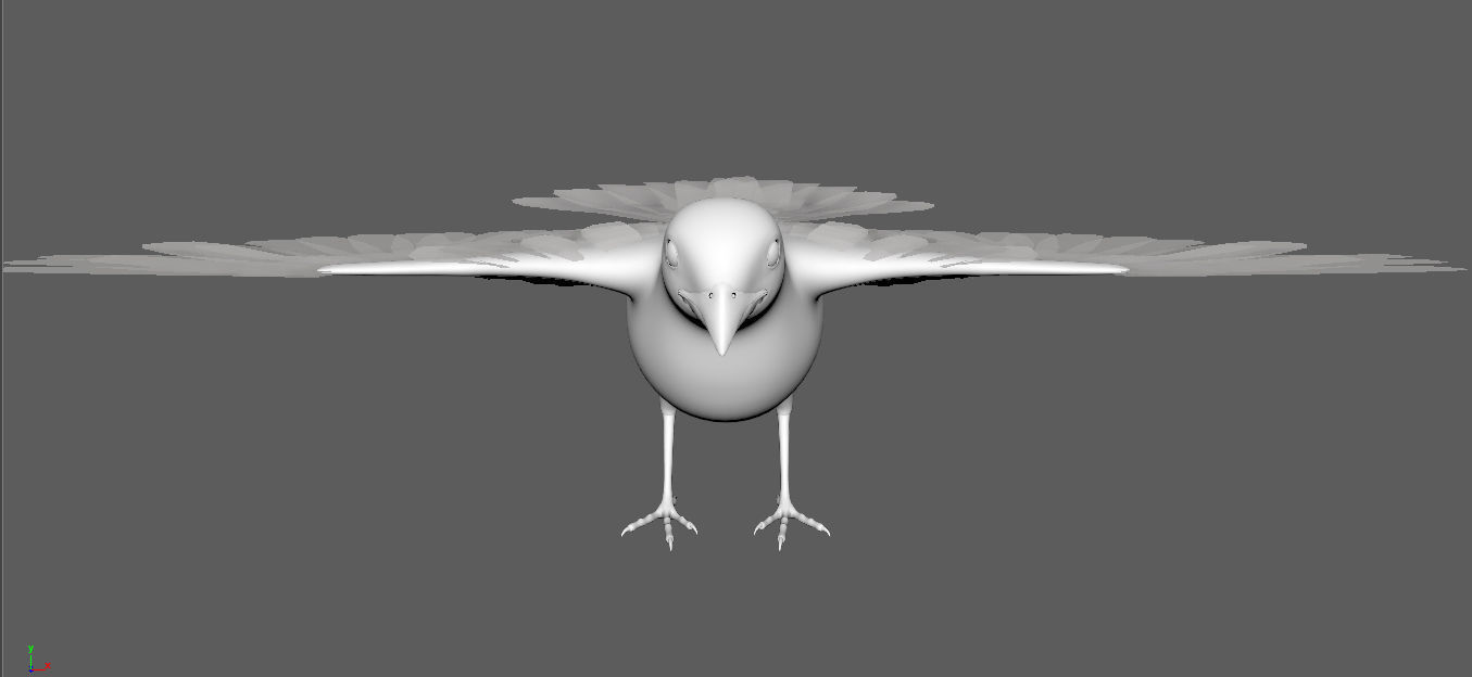 sparrow bird flying in sky 3D model_5