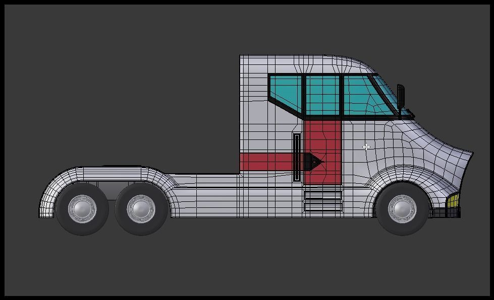 Futuristic semi truck 3D model_6