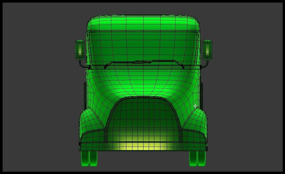 Futuristic semi truck 3D model_5