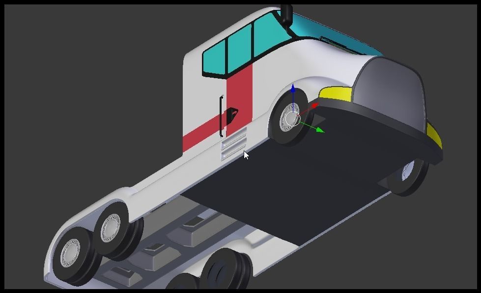 Futuristic semi truck 3D model_16