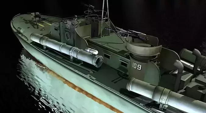 PT-109 military boat in water