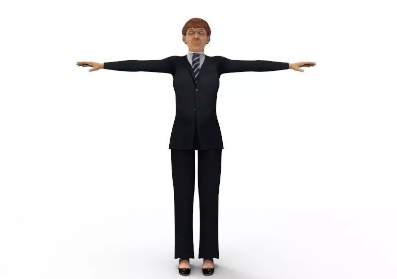 Boss Mom  Women Female Manua Low-poly 3D model_0