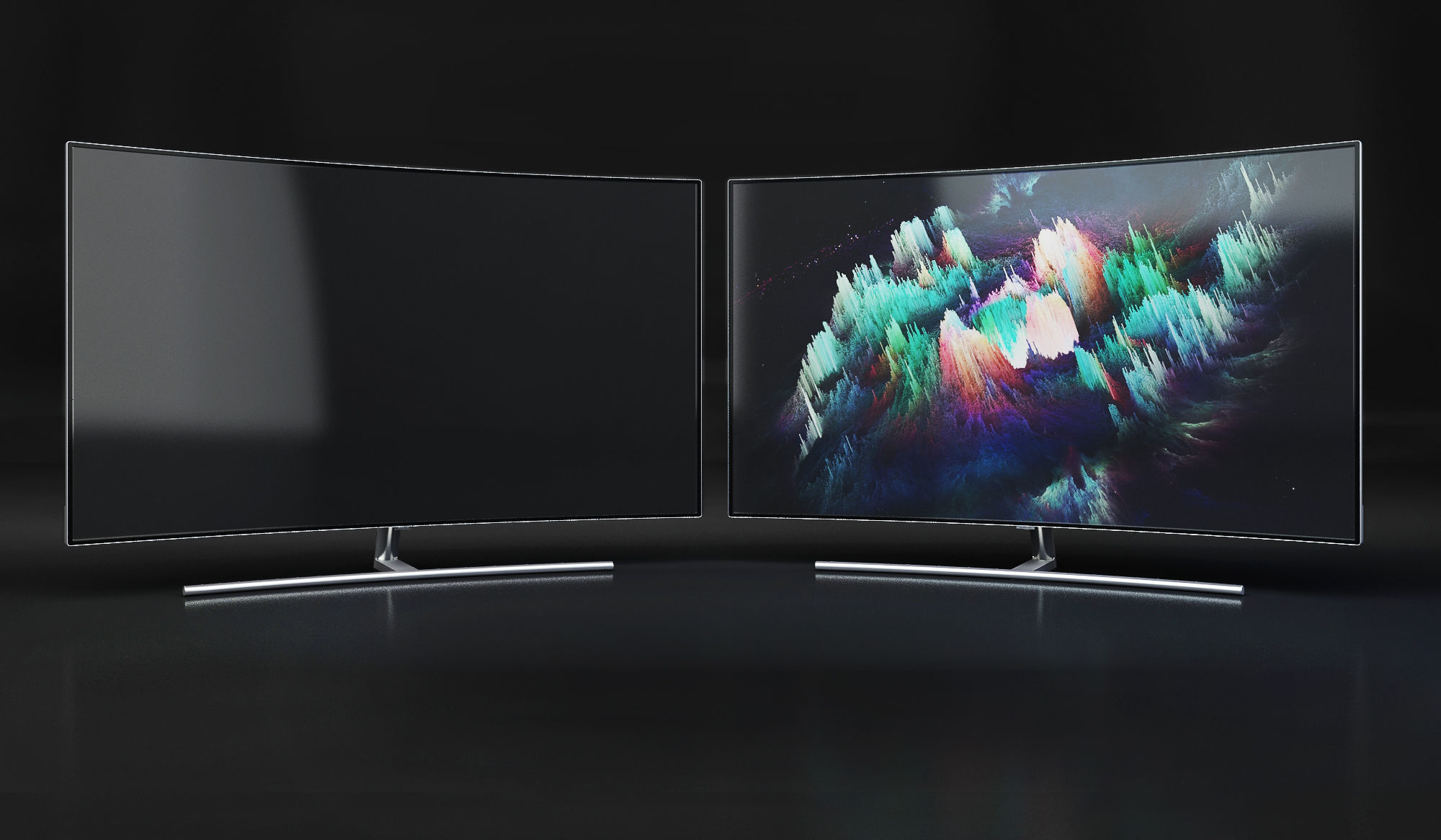 Samsung 55 and 65 QLED 4K Curved Smart TV Q8C 3D model_4