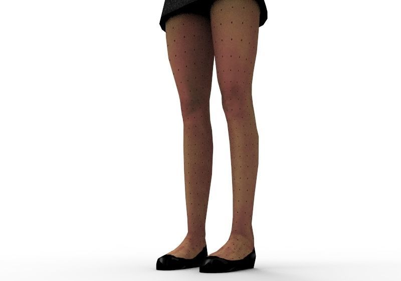 3D Black Dress Female Woman buss Low-poly 3D model_2