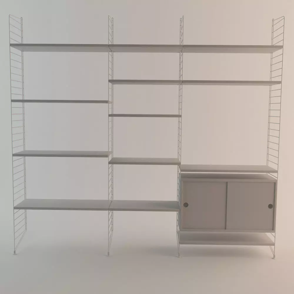 String Shelf System 3D model_0