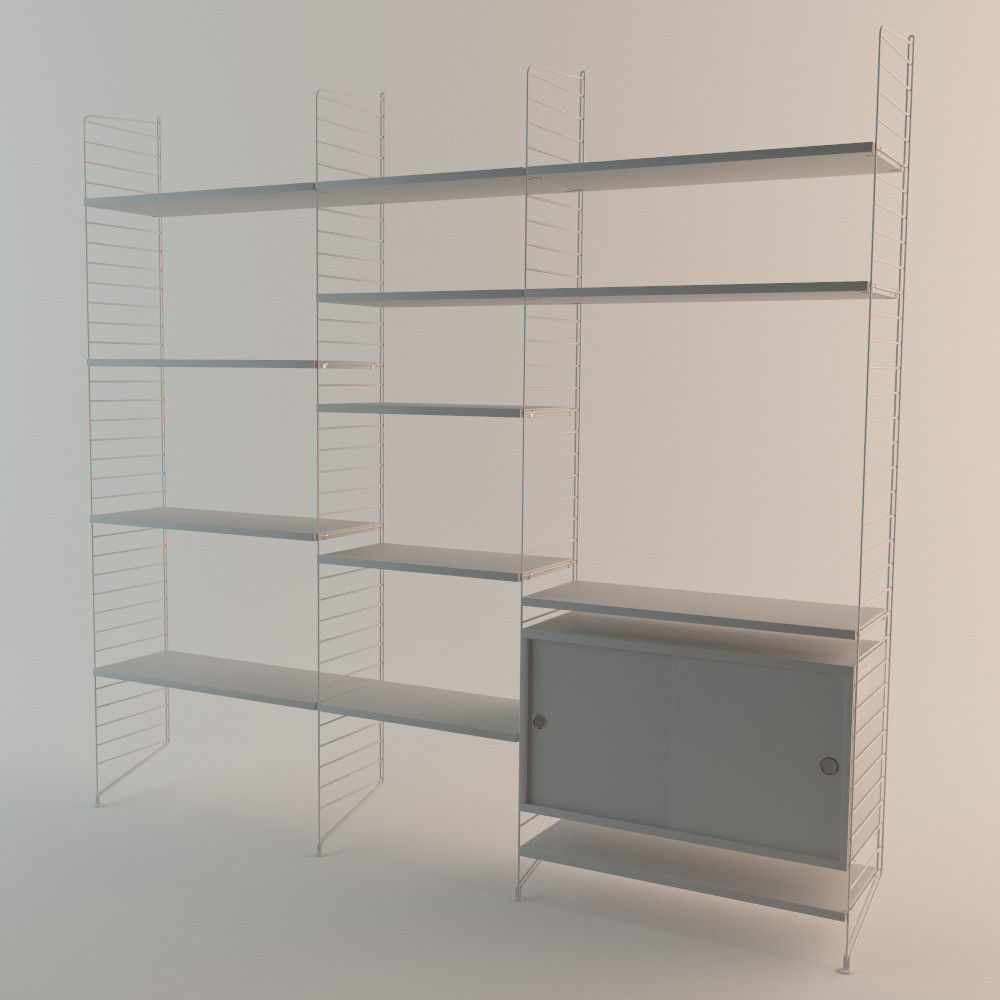 String Shelf System 3D model_1