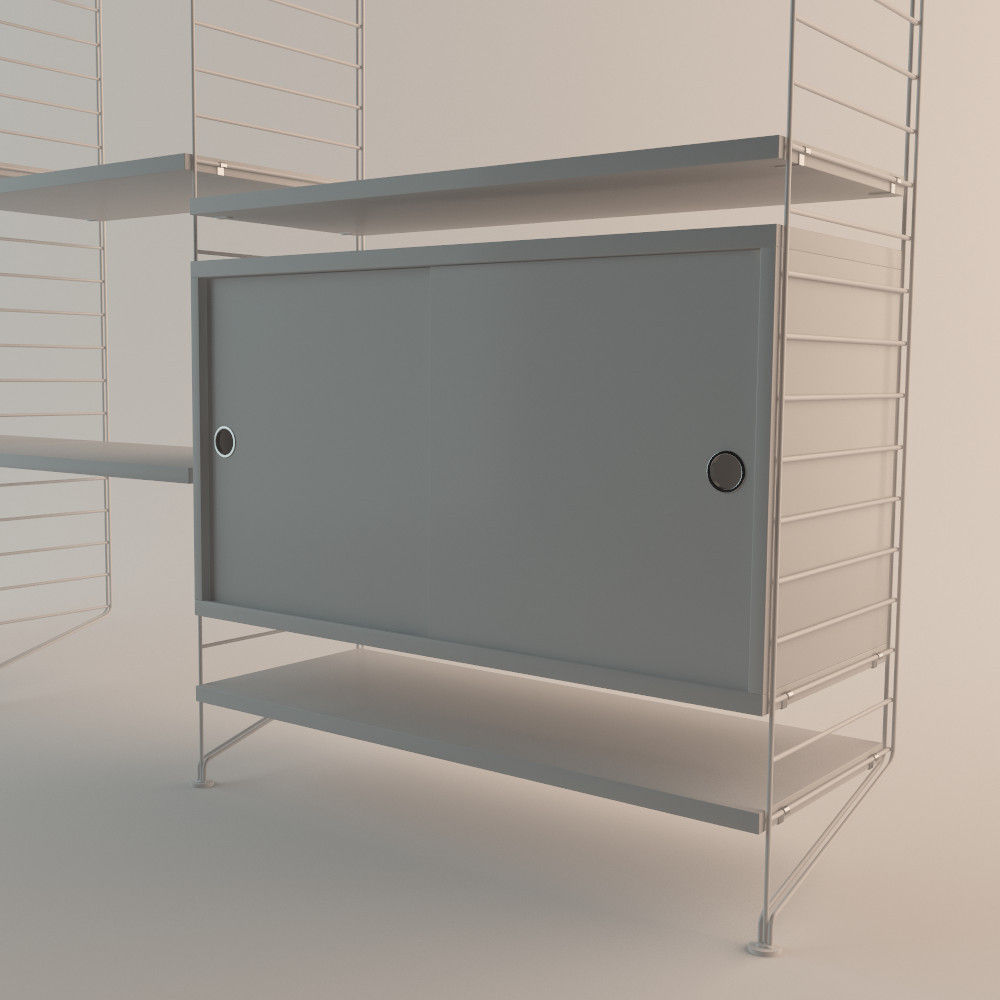 String Shelf System 3D model_4
