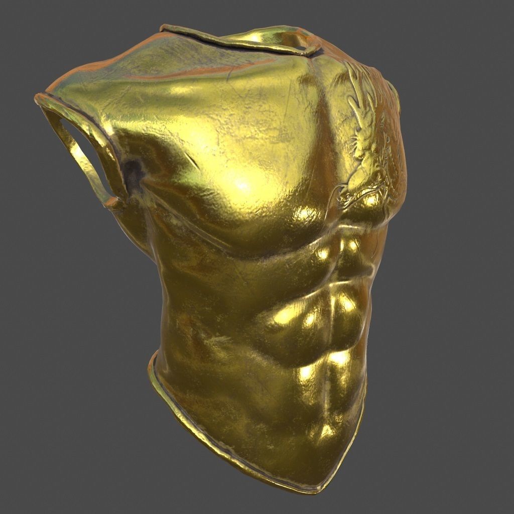 armor gold shirt Low-poly 3D model_1