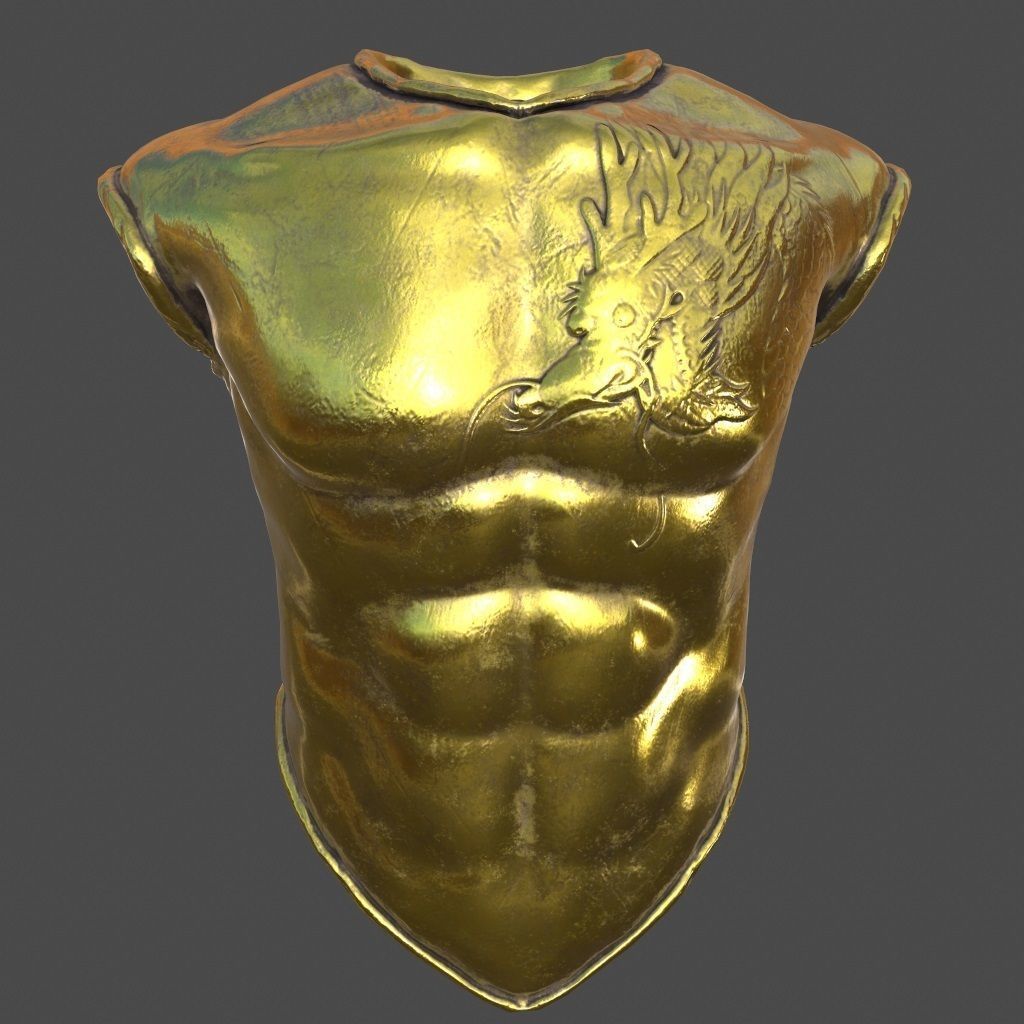 armor gold shirt Low-poly 3D model_8