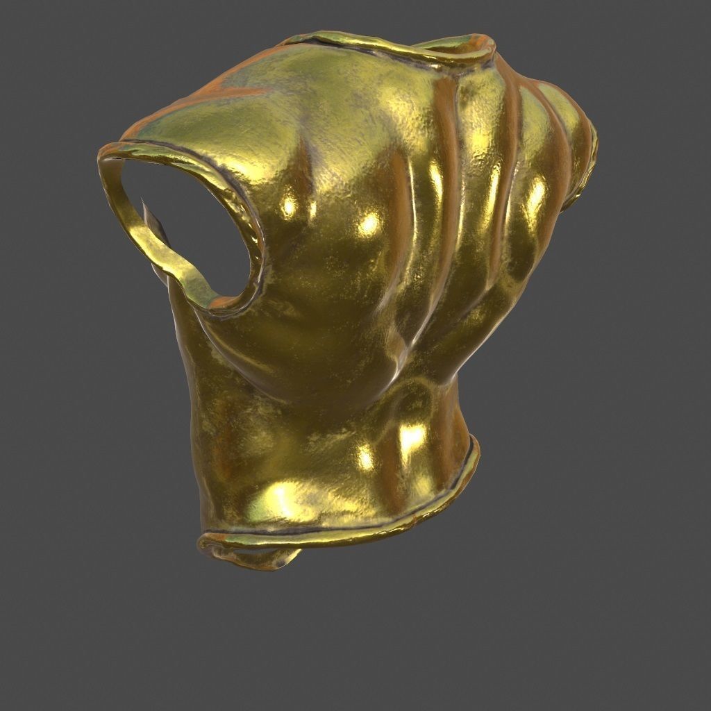 armor gold shirt Low-poly 3D model_5