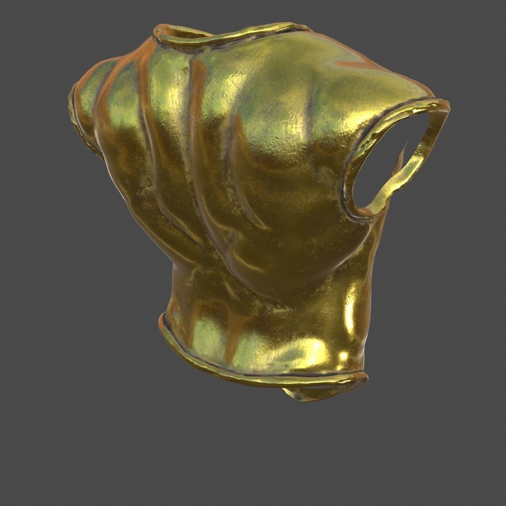 armor gold shirt Low-poly 3D model_3
