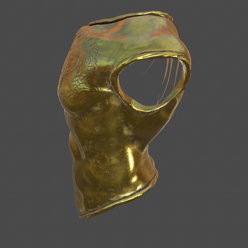 armor gold shirt Low-poly 3D model_6
