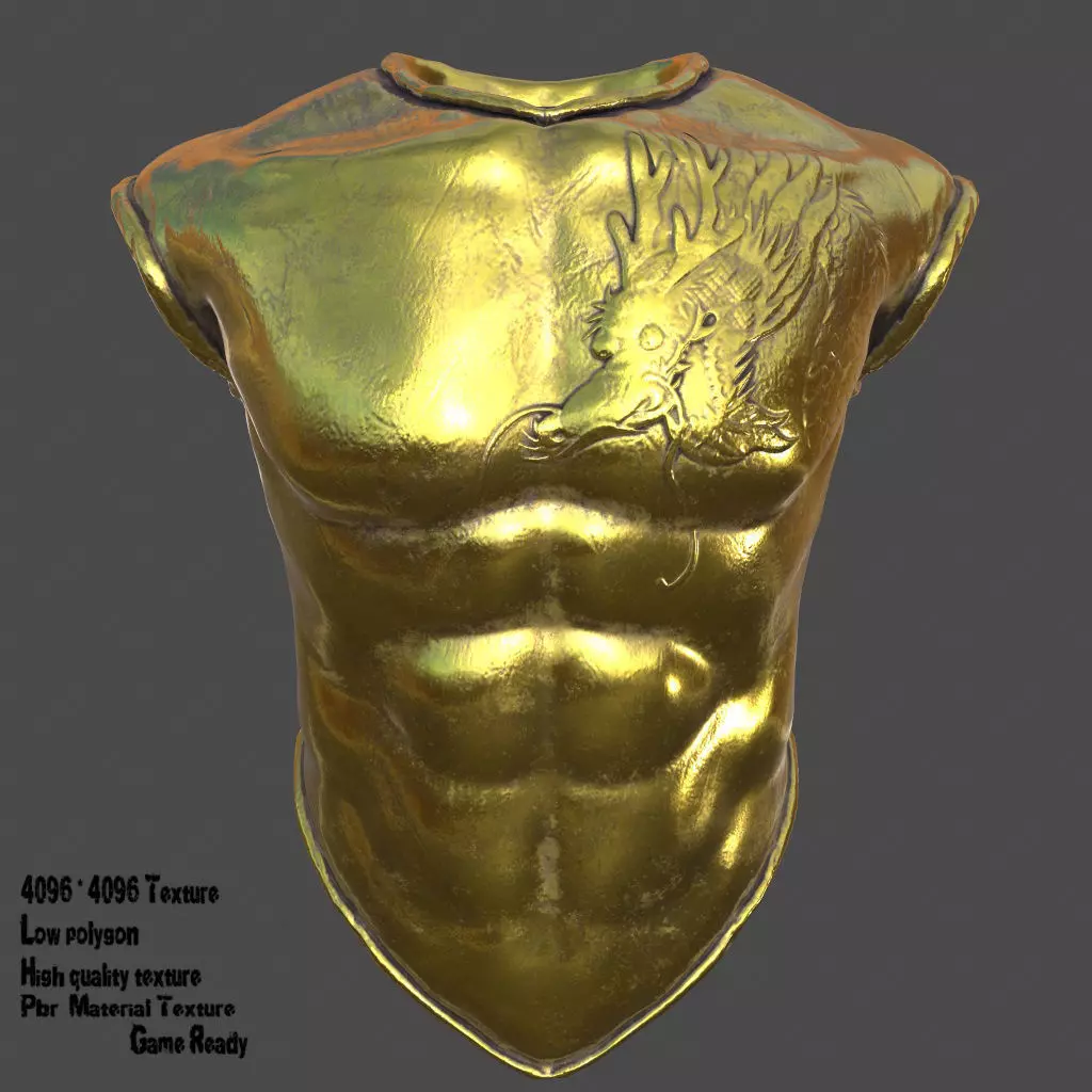 armor gold shirt Low-poly 3D model_0