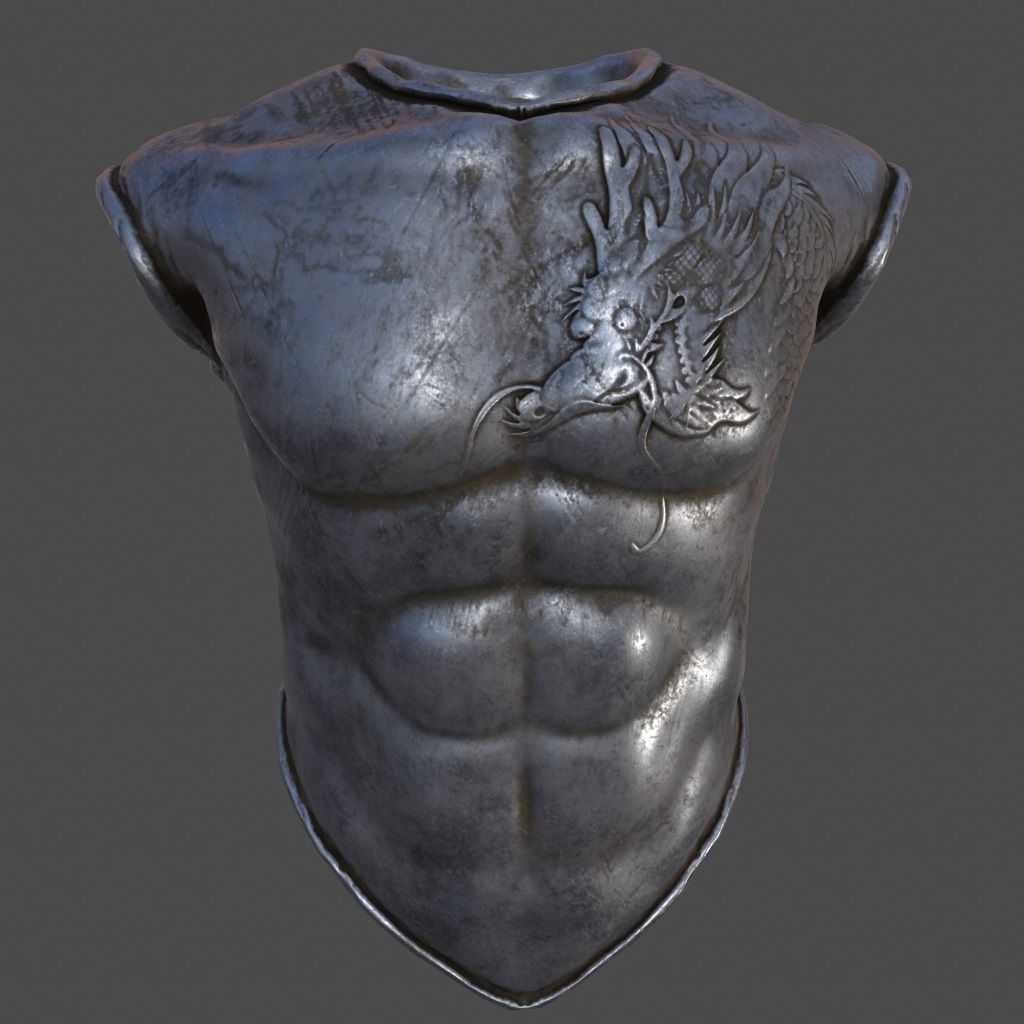 armor 1 metal mask Low-poly 3D model_10