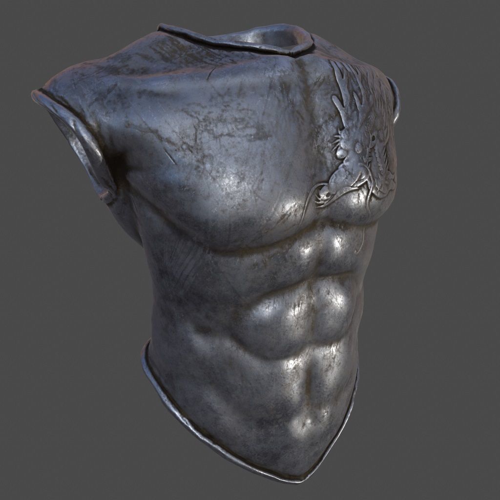 armor 1 metal mask Low-poly 3D model_1