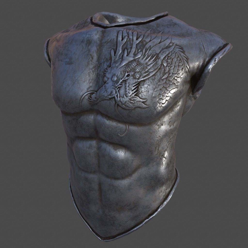 armor 1 metal mask Low-poly 3D model_9