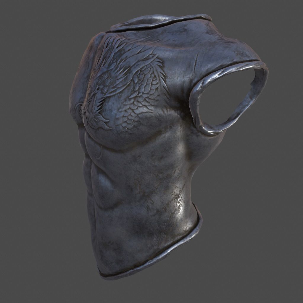 armor 1 metal mask Low-poly 3D model_8