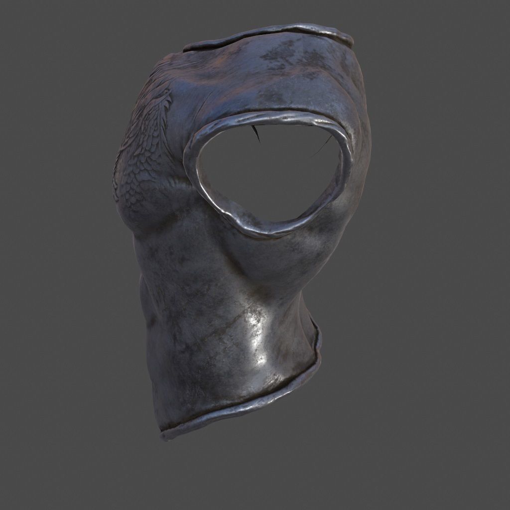 armor 1 metal mask Low-poly 3D model_7