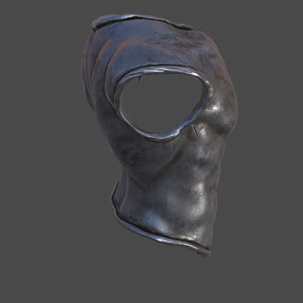 armor 1 metal mask Low-poly 3D model_3