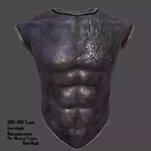 armor 3 metal chest Low-poly 3D model