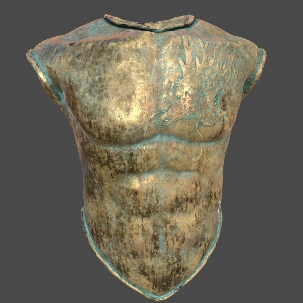 armor bronze mask Low-poly 3D model_7