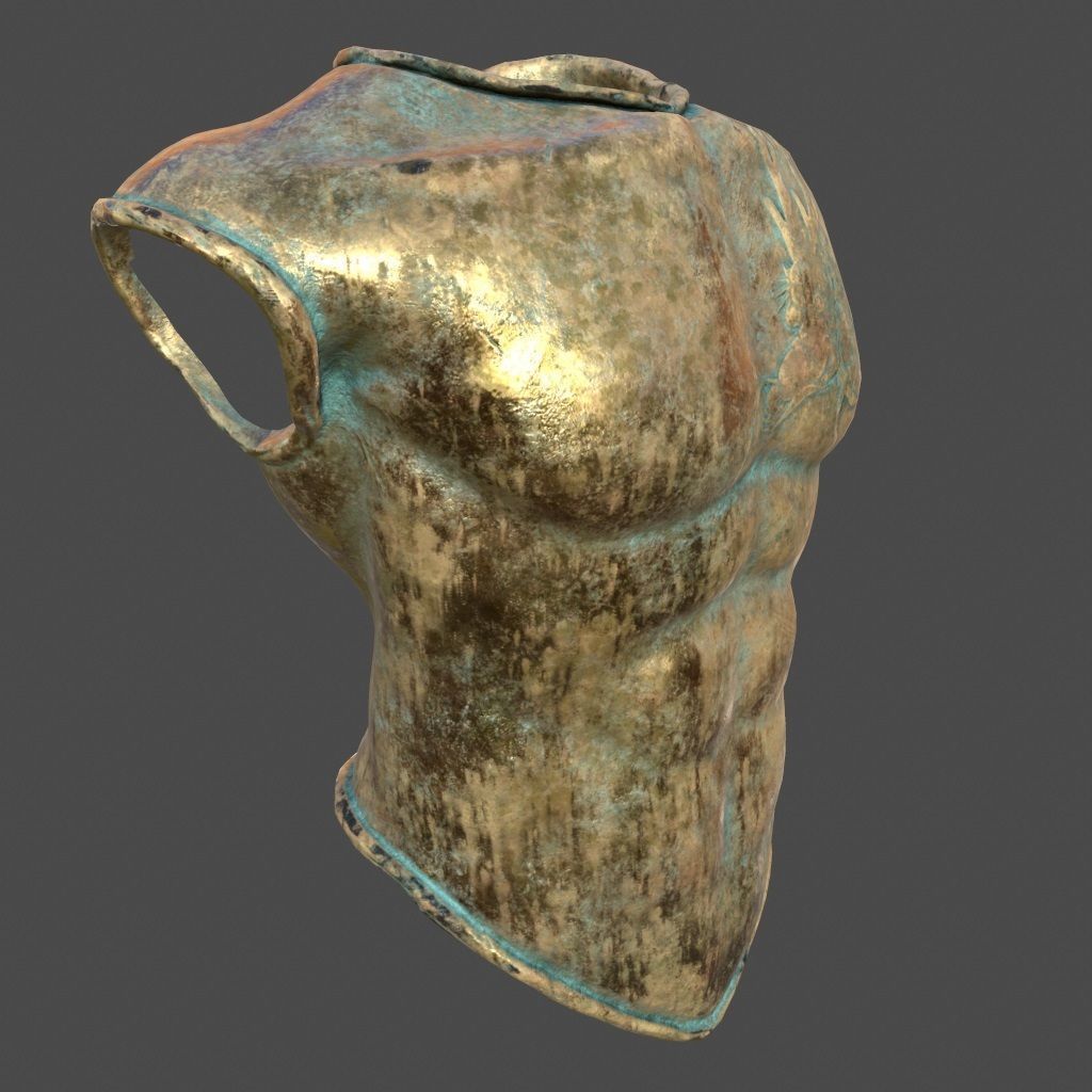armor bronze mask Low-poly 3D model_1