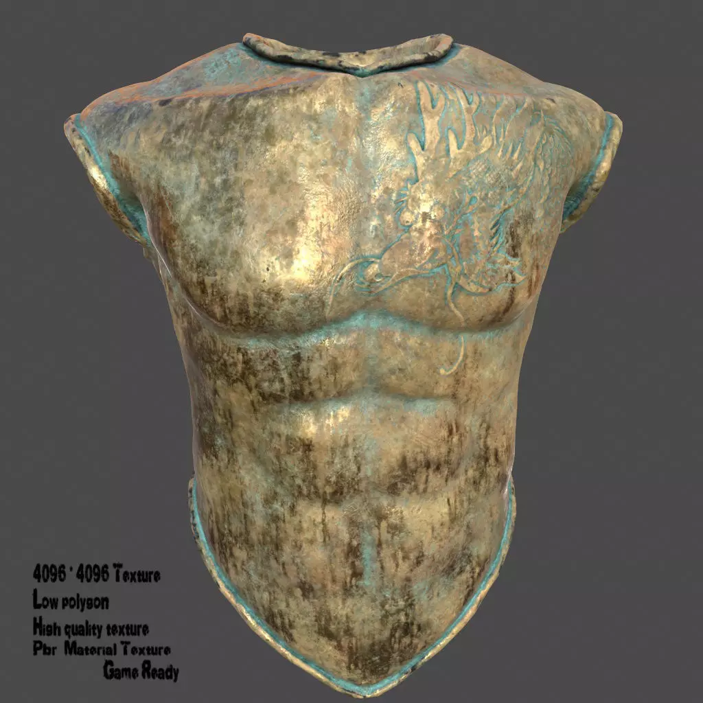 armor bronze mask Low-poly 3D model_0