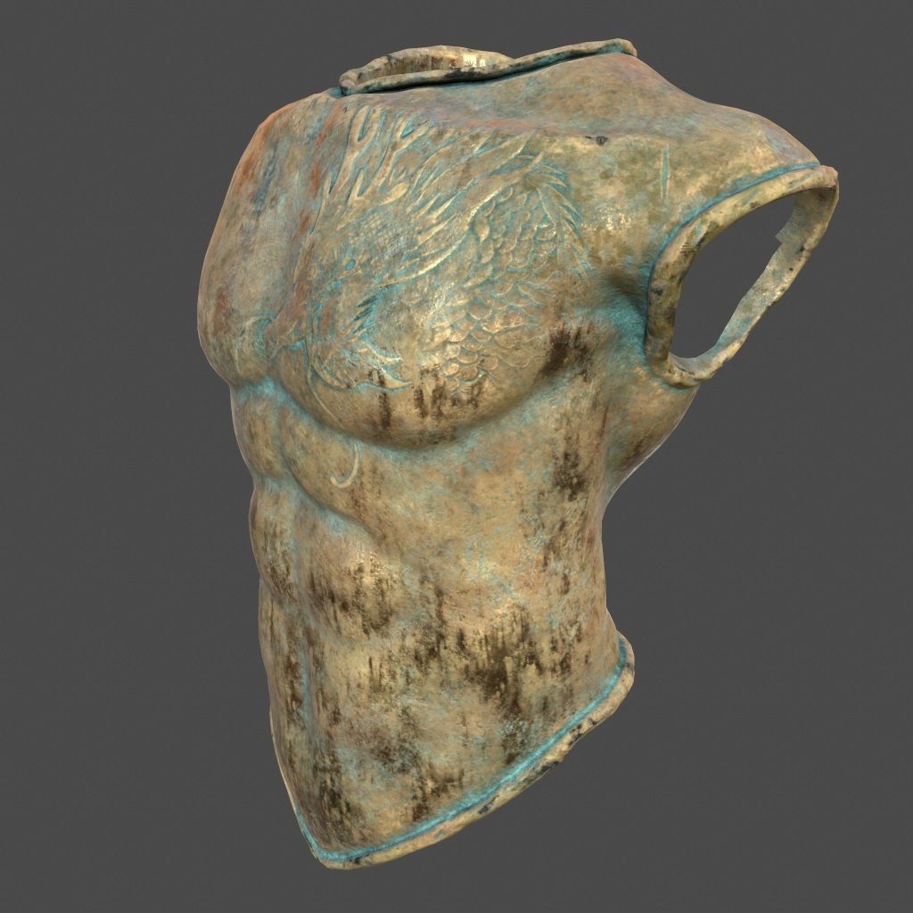armor bronze mask Low-poly 3D model_6