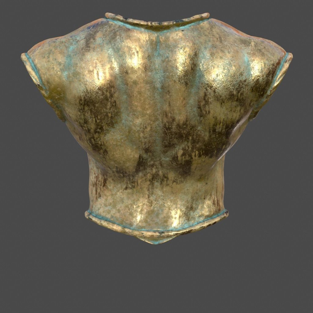 armor bronze mask Low-poly 3D model_4