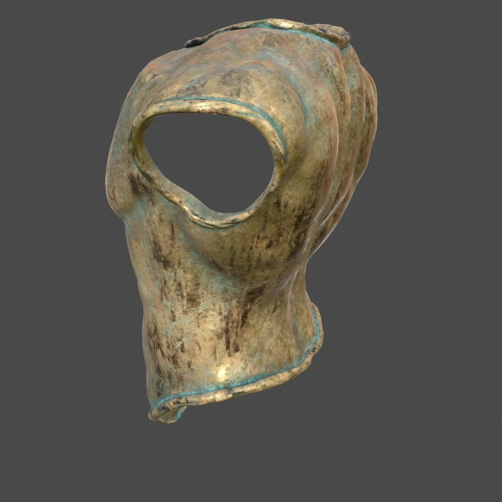 armor bronze mask Low-poly 3D model_5