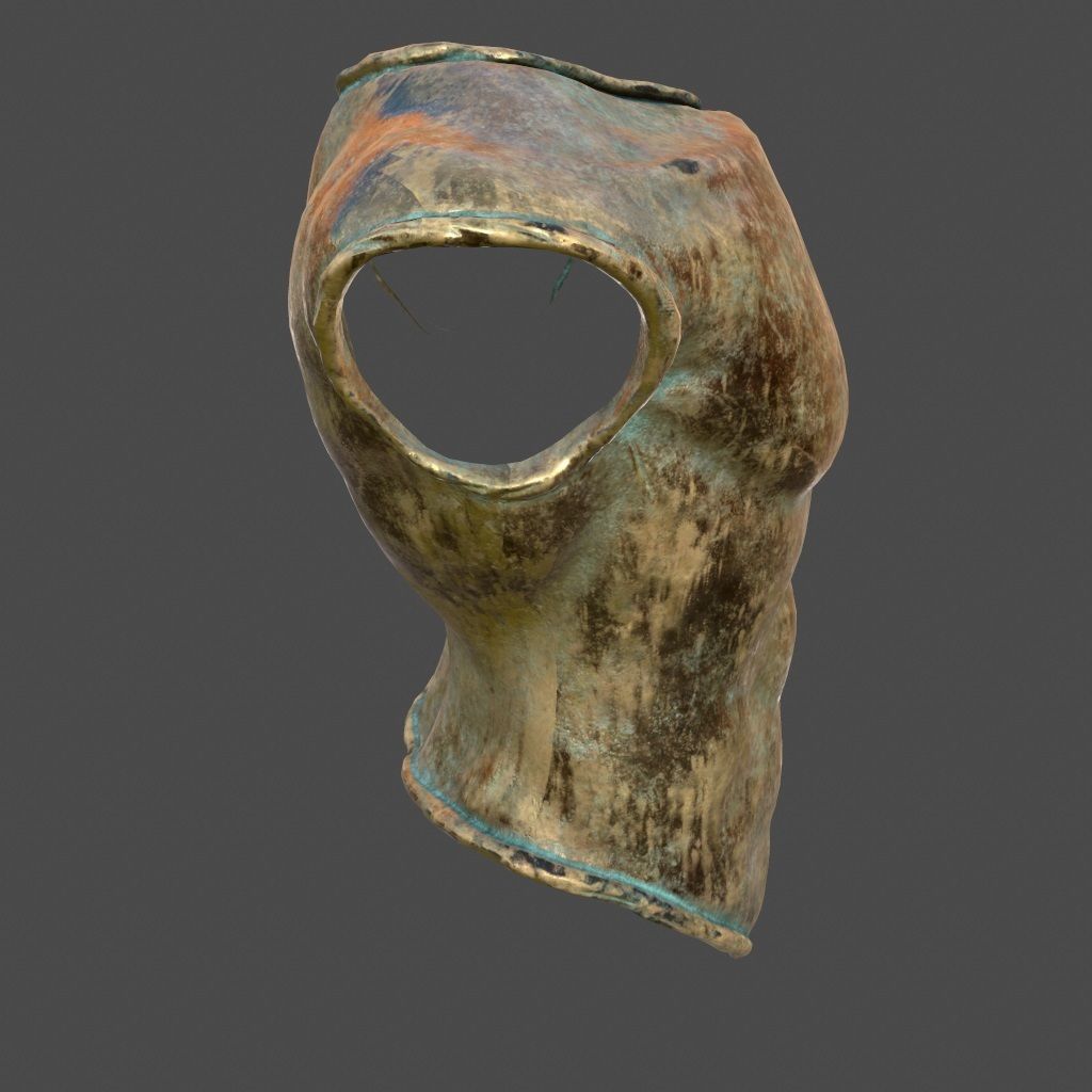 armor bronze mask Low-poly 3D model_2
