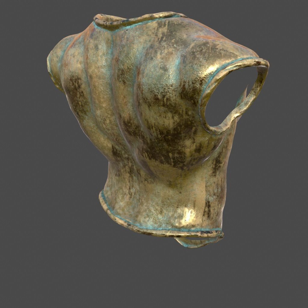armor bronze mask Low-poly 3D model_3