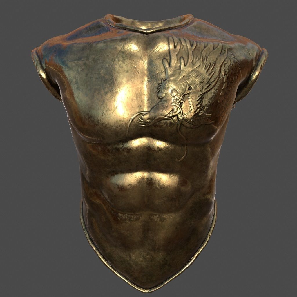 armor 4 bronze chest Low-poly 3D model_8
