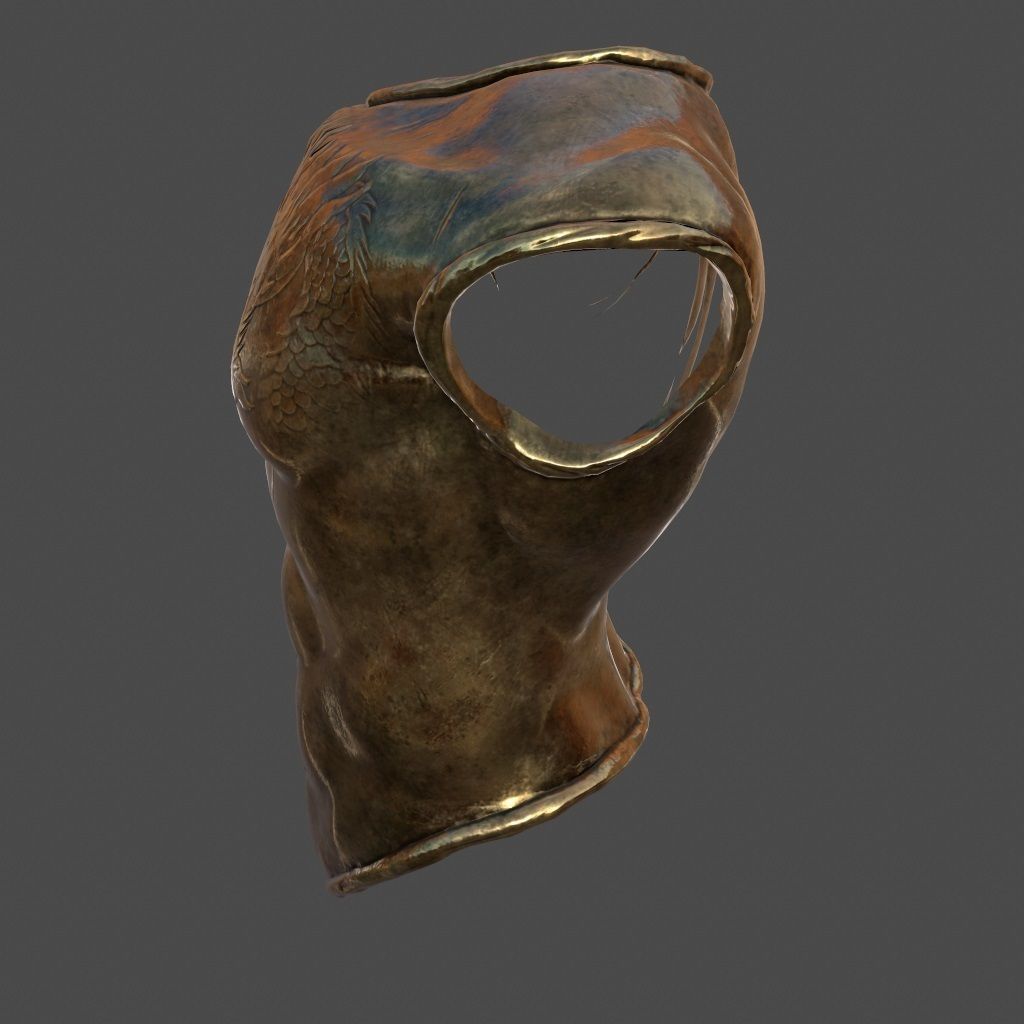 armor 4 bronze chest Low-poly 3D model_6